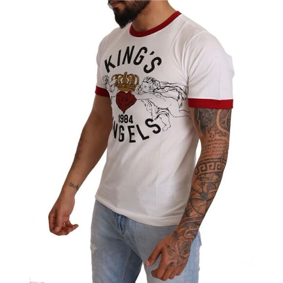 Dolce & Gabbana Gorgeous Kings Angels Print Cotton T-shirt - Picture 2 of 13